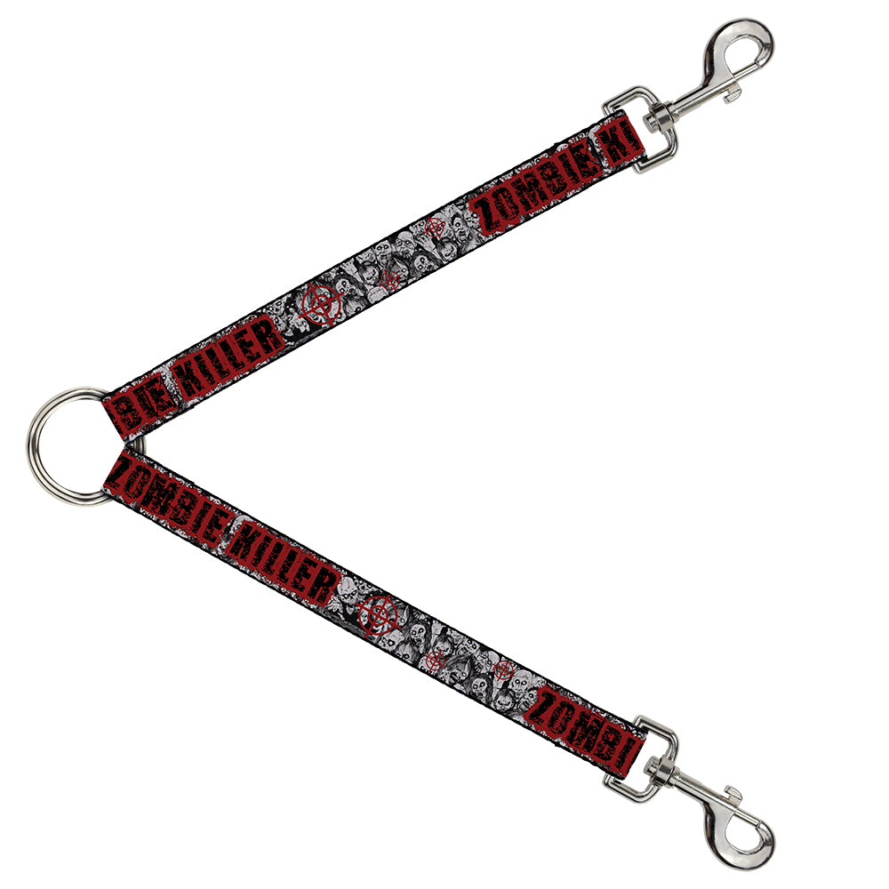 Dog Leash Splitter - ZOMBIE KILLER w/Stacked Zombies Sketch Dog Leash Splitters Buckle-Down   