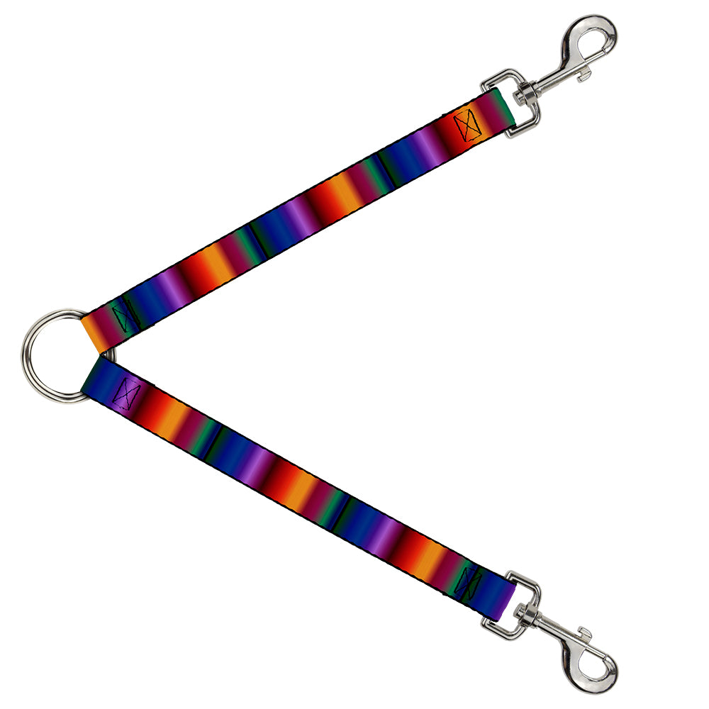 Dog Leash Splitter - Zarape3 Vertical Multi Color Fade Dog Leash Splitters Buckle-Down   