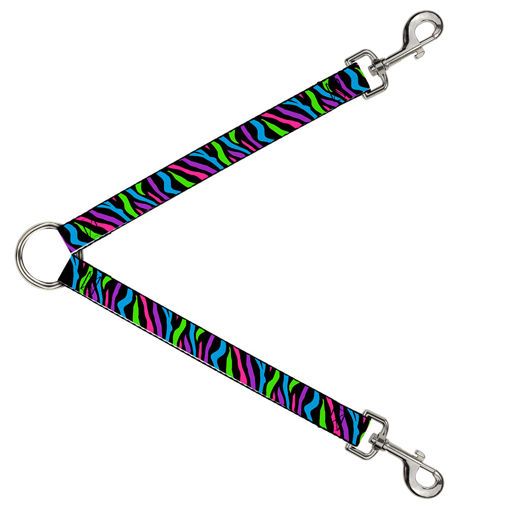 Dog Leash Splitter - Zebra Black/Blue/Green/Pink/Purple Dog Leash Splitters Buckle-Down   