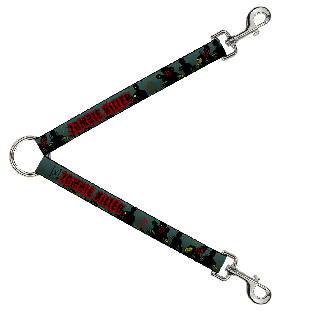 Dog Leash Splitter - ZOMBIE KILLER Zombie March Green/Red/Black Dog Leash Splitters Buckle-Down   