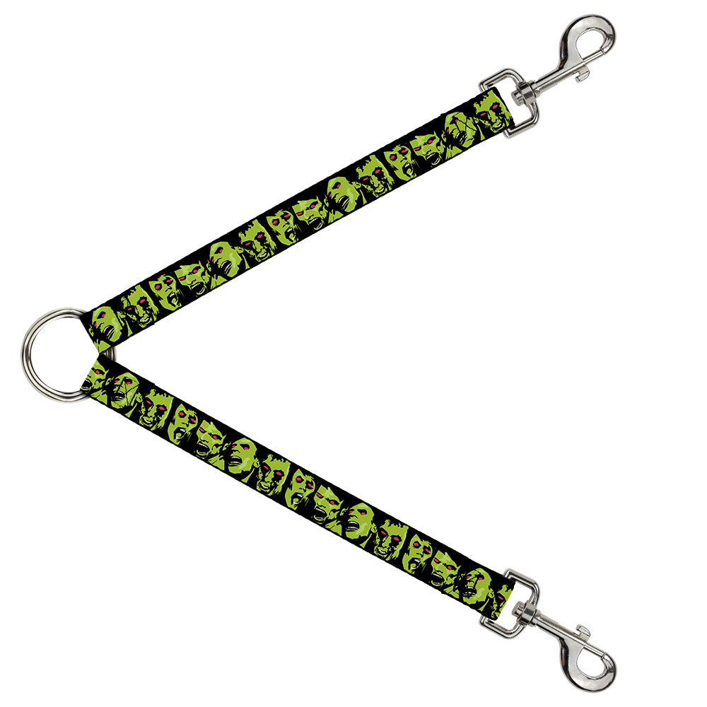 Dog Leash Splitter - Zombie Expressions Black/Green/Red Dog Leash Splitters Buckle-Down   
