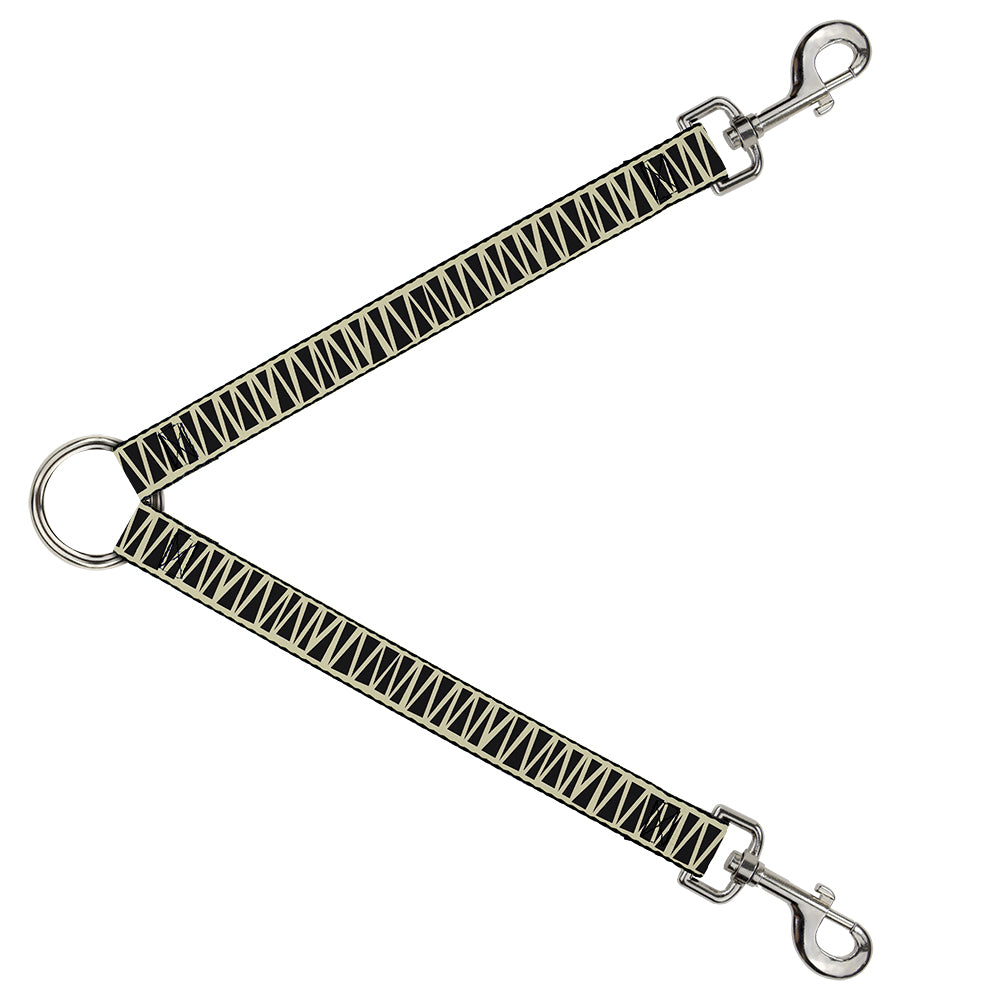 Dog Leash Splitter - Zig Zag Doodle Cream/Black Dog Leash Splitters Buckle-Down   