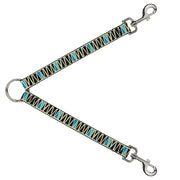Dog Leash Splitter - Zig Zag Doodle Cream/Black/Blues Dog Leash Splitters Buckle-Down   