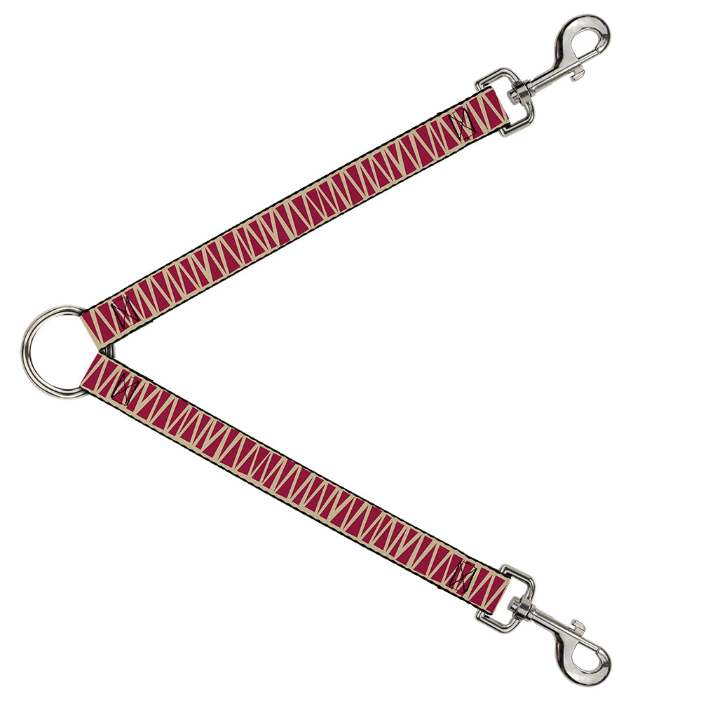 Dog Leash Splitter - Zig Zag Doodle Tan/Red Dog Leash Splitters Buckle-Down   