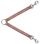 Dog Leash Splitter - Zig Zag Doodle Red/Tan/Blues/Orange Dog Leash Splitters Buckle-Down   