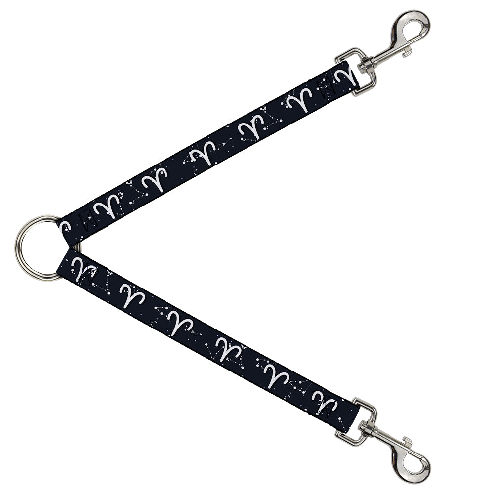 Dog Leash Splitter - Zodiac Aries Symbol/Constellations Black/White Dog Leash Splitters Buckle-Down   