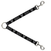 Dog Leash Splitter - Zodiac TAURUS/Symbol Black/White Dog Leash Splitters Buckle-Down   