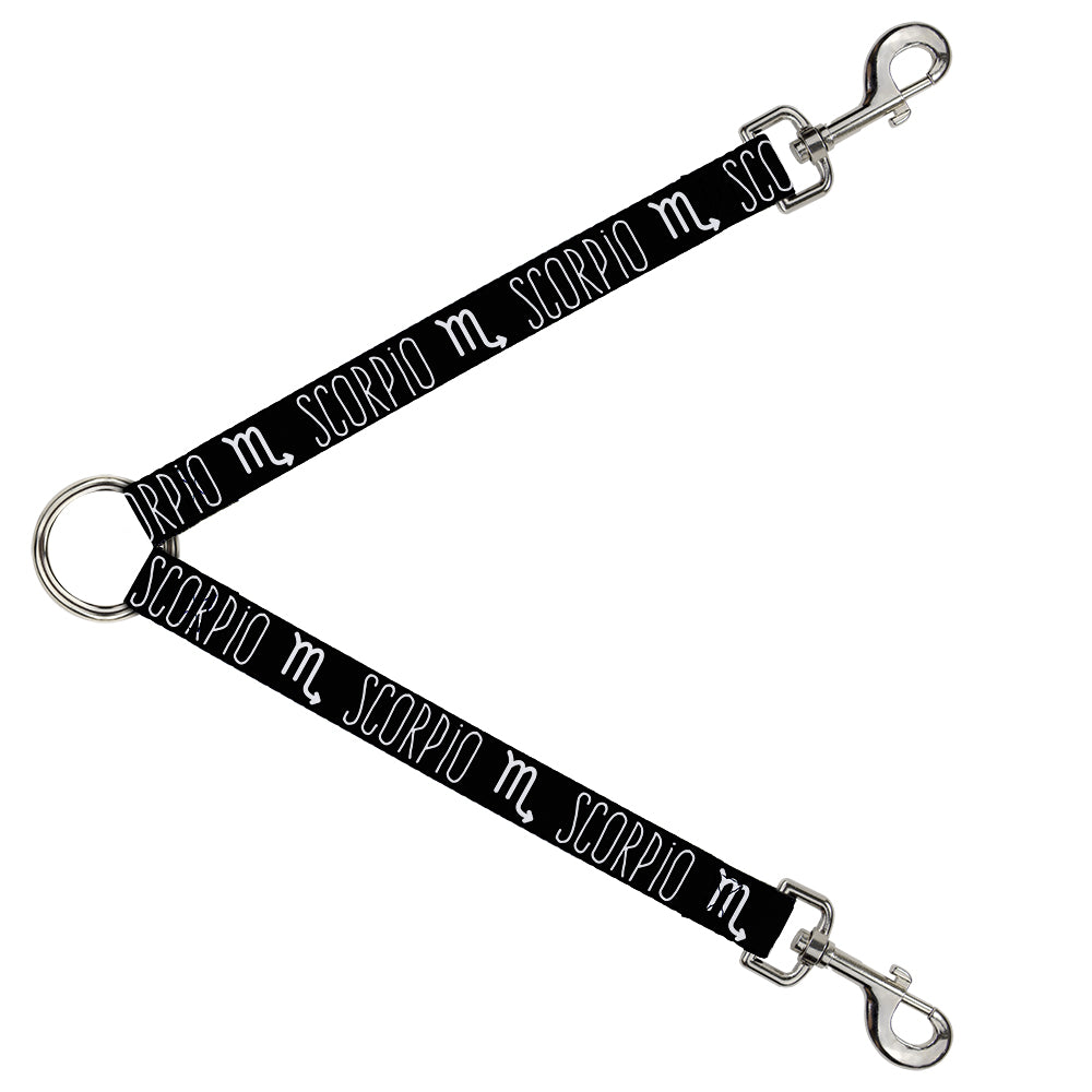 Dog Leash Splitter - Zodiac SCORPIO/Symbol Black/White Dog Leash Splitters Buckle-Down   