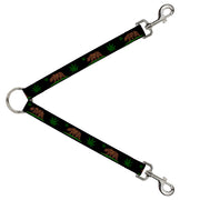 Dog Leash Splitter - Cali Bear/Pot Leaf Black/Gray/Green Dog Leash Splitters Buckle-Down   