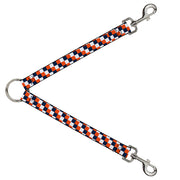 Dog Leash Splitter - Checker Navy/Orange/White Dog Leash Splitters Buckle-Down   