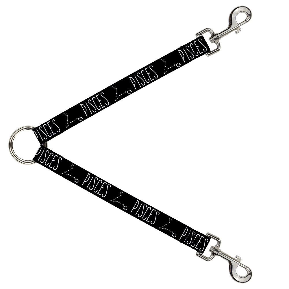 Dog Leash Splitter - Zodiac PISCES/Constellation Black/White Dog Leash Splitters Buckle-Down   