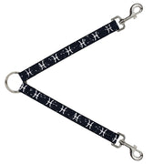 Dog Leash Splitter - Zodiac Pisces Symbol/Constellations Black/White Dog Leash Splitters Buckle-Down   