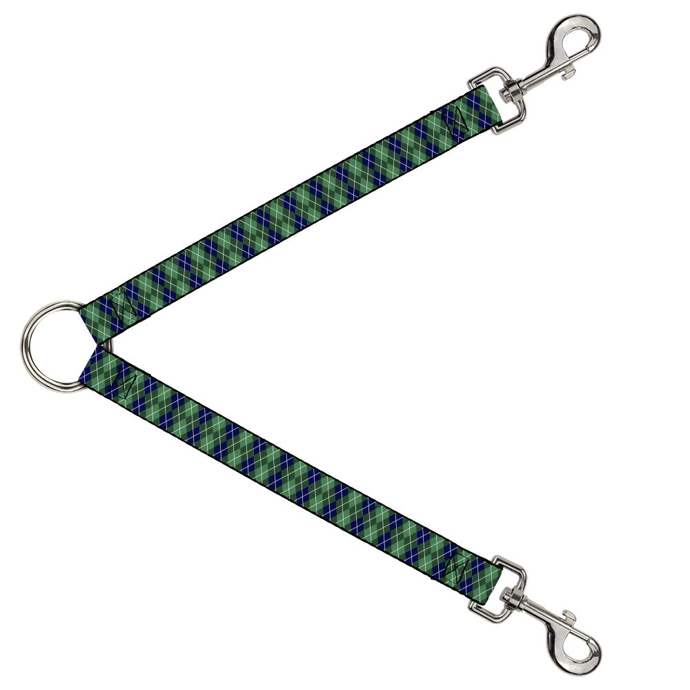 Dog Leash Splitter - Argyle Green/Navy/Green/White Dog Leash Splitters Buckle-Down   