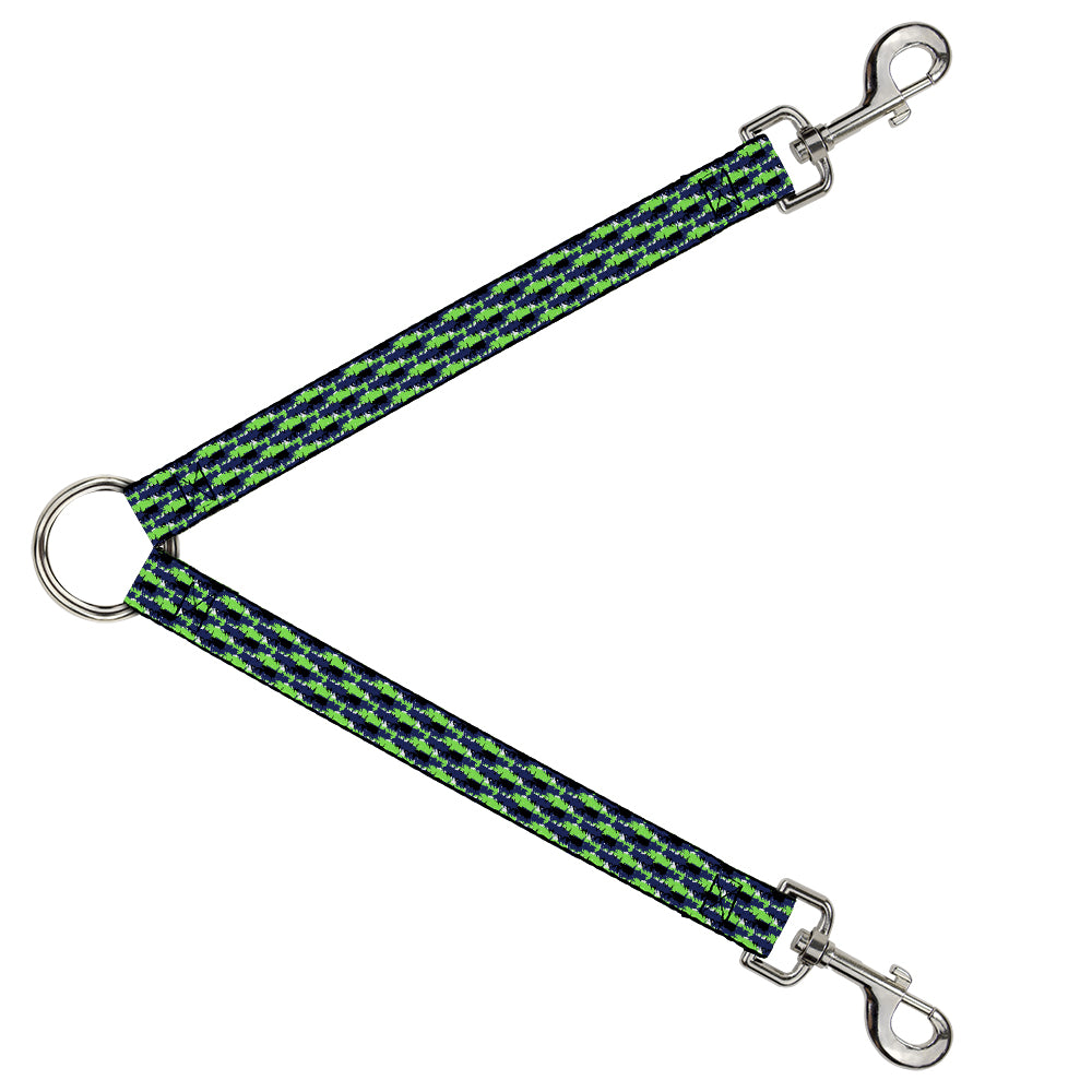Dog Leash Splitter - Abstract Scribble Black/Blue/Neon Green Dog Leash Splitters Buckle-Down   