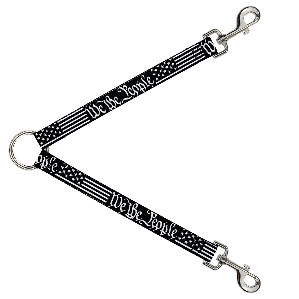 Dog Leash Splitter - Americana Flag WE THE PEOPLE Black White Dog Leash Splitters Buckle-Down   