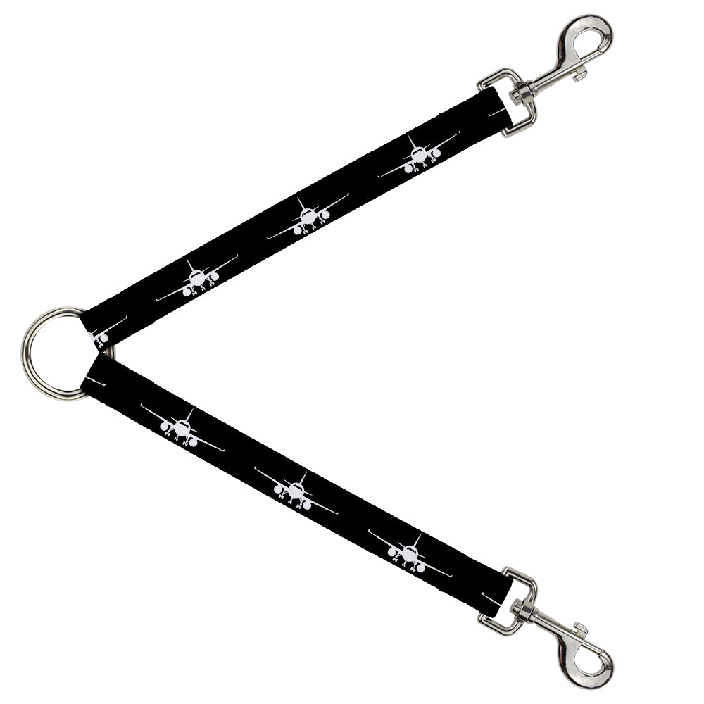 Dog Leash Splitter - Airplane Silhouette Black White Dog Leash Splitters Buckle-Down   