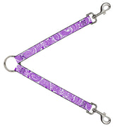 Dog Leash Splitter - Bandana/Skulls White/Purple Dog Leash Splitters Buckle-Down   