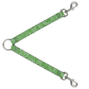 Dog Leash Splitter - Bandana/Skulls Irish Green/White Dog Leash Splitters Buckle-Down   