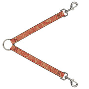 Dog Leash Splitter - Bandana/Skulls Gold/Scarlet Red Dog Leash Splitters Buckle-Down   