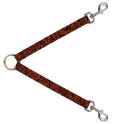 Dog Leash Splitter - Bandana/Skulls Black/Orange Dog Leash Splitters Buckle-Down   