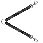 Dog Leash Splitter - Bandana/Skulls Black/Silver Dog Leash Splitters Buckle-Down   