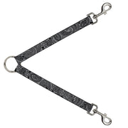 Dog Leash Splitter - Bandana/Skulls Silver/Black Dog Leash Splitters Buckle-Down   
