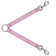Dog Leash Splitter - Bandana/Skulls Pink/White Dog Leash Splitters Buckle-Down   