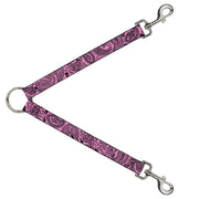 Dog Leash Splitter - Bandana/Skulls Pink/Black Dog Leash Splitters Buckle-Down   