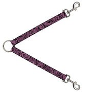 Dog Leash Splitter - Bandana/Skulls Black/Pink Dog Leash Splitters Buckle-Down   