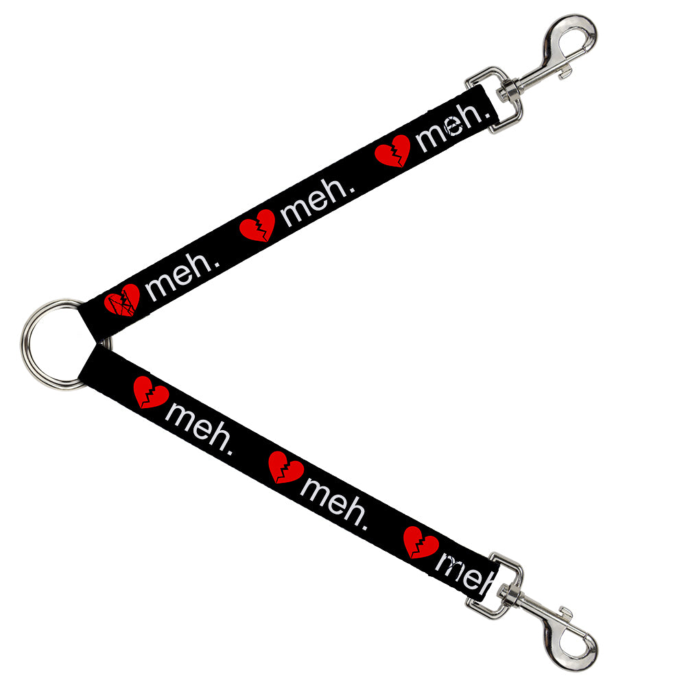Dog Leash Splitter - Broken Heart MEH Black/Red/White Dog Leash Splitters Buckle-Down   