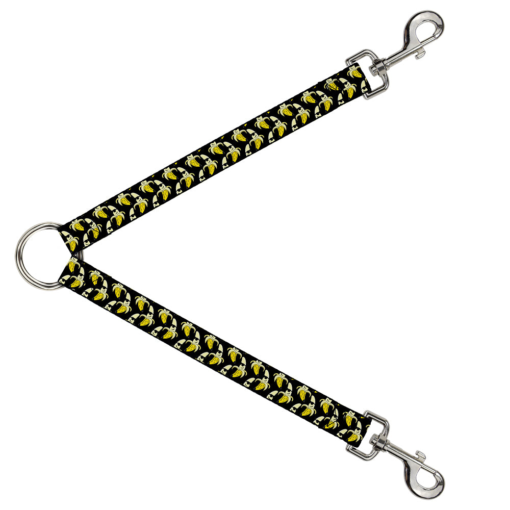 Dog Leash Splitter - Banana Peeled w/Sunglasses Black/Yellow Dog Leash Splitters Buckle-Down   