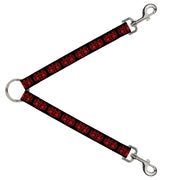 Dog Leash Splitter - BD Skulls w/Wings Black/Red Dog Leash Splitters Buckle-Down   