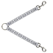 Dog Leash Splitter - BD Skulls w/Wings White/Black Dog Leash Splitters Buckle-Down   