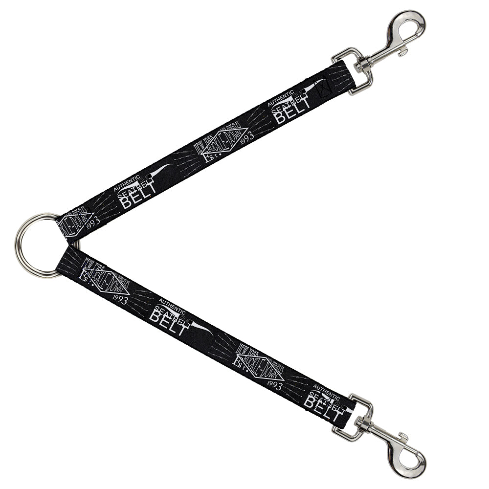 Dog Leash Splitter - BD AUTHENTIC SEATBELT BELT NY-LA Black/White Dog Leash Splitters Buckle-Down   