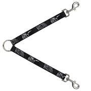 Dog Leash Splitter - BD AUTHENTIC SEATBELT BELT NY-LA Black/White Dog Leash Splitters Buckle-Down   
