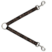 Dog Leash Splitter - BD Skull LIVE FAST AS LIGHTNING Black/Light Orange Dog Leash Splitters Buckle-Down   