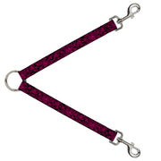 Dog Leash Splitter - BD Logo Scattered Black/Fuchsia Dog Leash Splitters Buckle-Down   