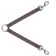 Dog Leash Splitter - Bullseye Stacked Black/White/Red Dog Leash Splitters Buckle-Down   