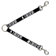 Dog Leash Splitter - Bigfoot Silhouette I BELIEVE Black/Gray/White Dog Leash Splitters Buckle-Down   