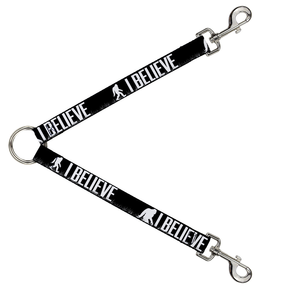 Dog Leash Splitter - Bigfoot Silhouette I BELIEVE Black/Gray/White Dog Leash Splitters Buckle-Down   