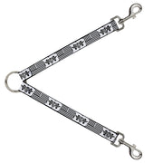 Dog Leash Splitter - BD Logo/American Stripe Flag White/Black Dog Leash Splitters Buckle-Down   