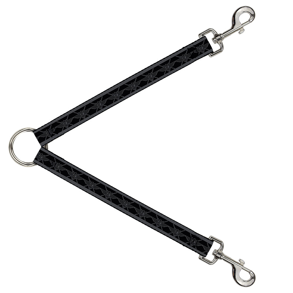 Dog Leash Splitter - BD Monogram2 Black/Gray Dog Leash Splitters Buckle-Down   