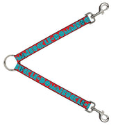 Dog Leash Splitter - BUCKLE-DOWN Shapes Red/Dot Turquoise/White Dog Leash Splitters Buckle-Down   