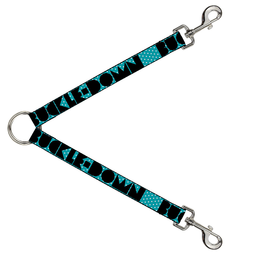 Dog Leash Splitter - BUCKLE-DOWN Shapes Dot Turquoise/White/Black Dog Leash Splitters Buckle-Down   