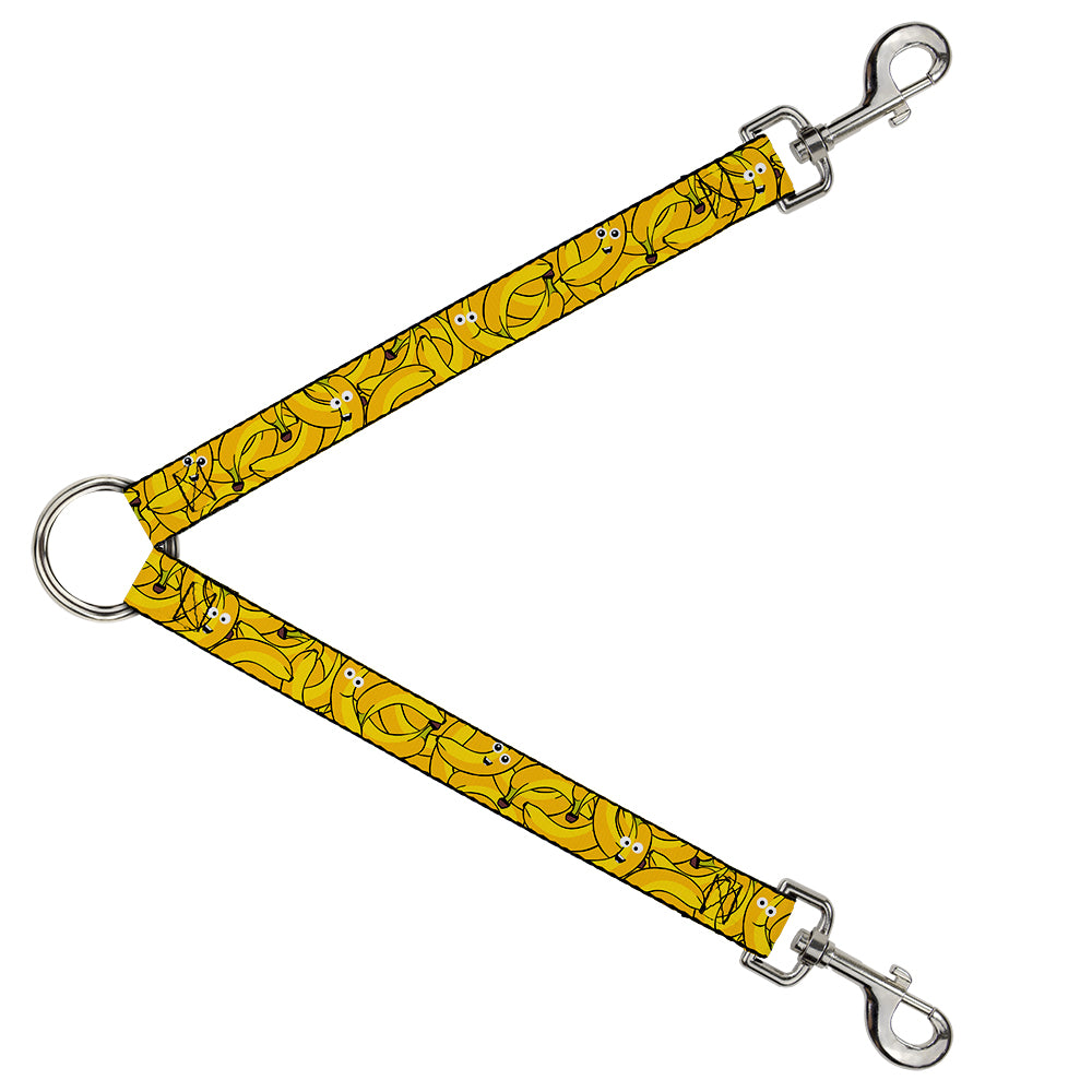 Dog Leash Splitter - Bananas Stacked Cartoon Yellows Dog Leash Splitters Buckle-Down   