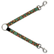 Dog Leash Splitter - Boho Mandala Black/Yellow/Turquoise/Orange Dog Leash Splitters Buckle-Down   