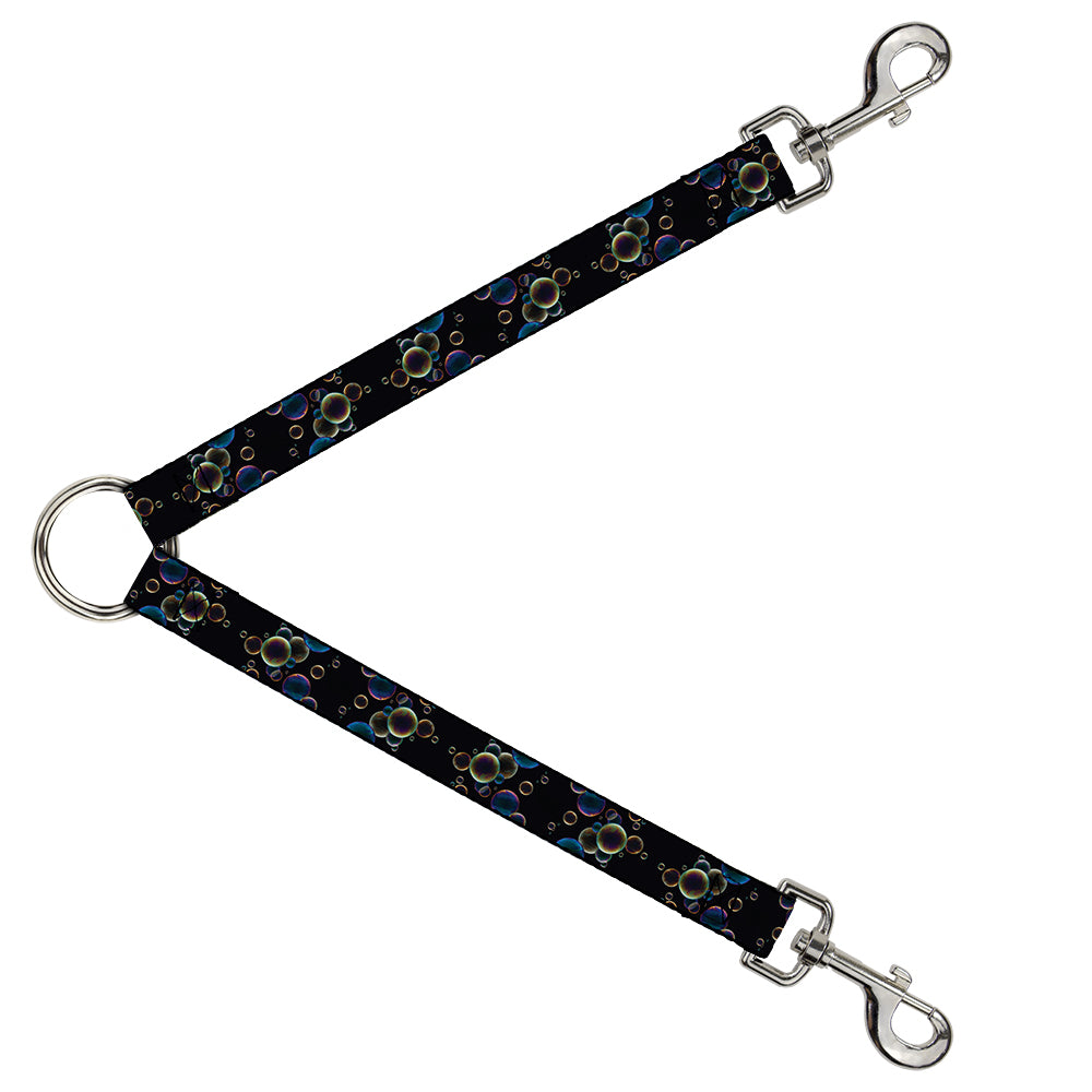 Dog Leash Splitter - Bubbles Black/Iridescent Multi Color Dog Leash Splitters Buckle-Down   