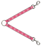 Dog Leash Splitter - Cute Skulls w/Checkers Pinks/White Dog Leash Splitters Buckle-Down   