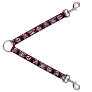 Dog Leash Splitter - Cute Skulls w/Hearts Dog Leash Splitters Buckle-Down   
