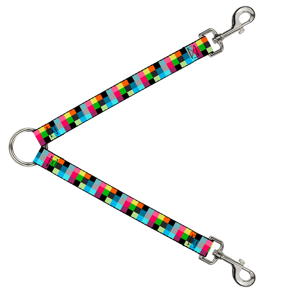Dog Leash Splitter - Checker Bright Pastel Dog Leash Splitters Buckle-Down   